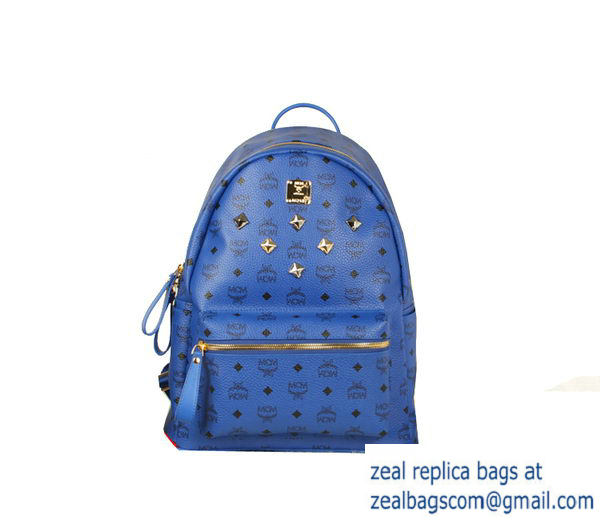 High Quality Replica MCM Stark Backpack Jumbo in Calf Leather 8006 Blue - Click Image to Close